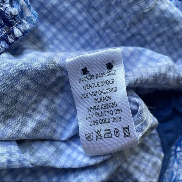 Visconti Black Men’s Button Down Shirt Size Small Blue Pattern Long Sleeve - Picture 7 of 7